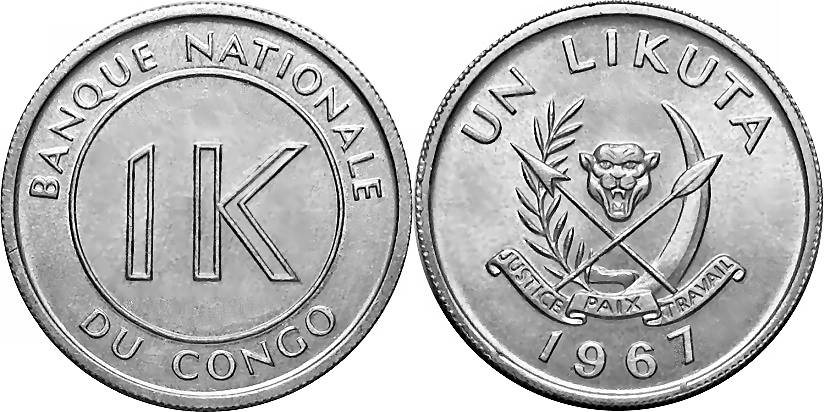 Congo Democratic Republic 1 likuta 1967.jpg