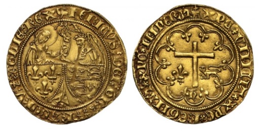 Henry VI gold salut, Amiens, second or third issue, S8164.jpg